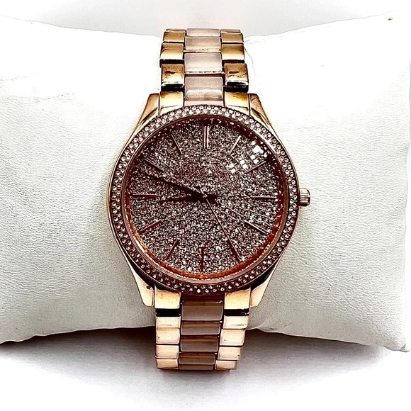 Rare gold MIchael Kors crystal covered watch Oversized Everest Pavé Gold-Tone Watch in GOLD - Sale  main image 2